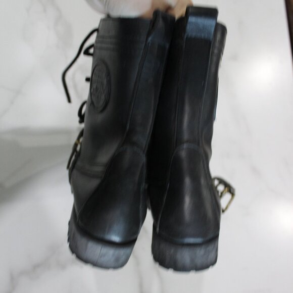 Ralph Lauren Polo Country Black Leather Lace Up Boots sz 8 - Picture 3 of 7